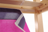Multifunkční postel ALZENA 90x200 s PC stolem, borovicové dřevo/růžová