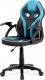 Kancelářská židle  KA-N664 BLUE, černá ekokůže+modrá MESH, výškově nast, plast kříž