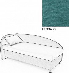Čalouněná postel AVA NAVI, s úložným prostorem, 90x200, levá, GEMMA 75