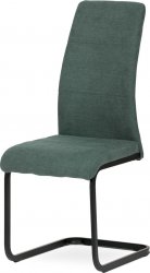 Židle jídelní, zelenomodrá látka, kovová pohupová podnož, černý kov DCL-414 GRN2