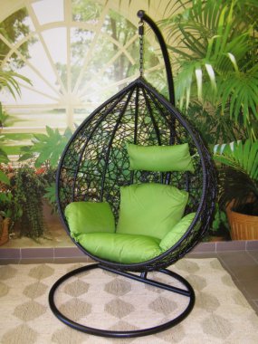 závěsné relaxační křeslo TARA - zelený sedák