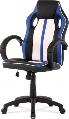 Kancelářské herní křeslo KA-Z505 BLUE, modrá/bílá/černá