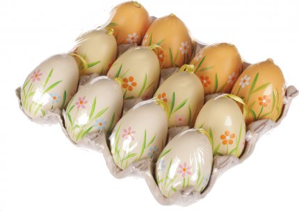 Vajíčka plastová malovaná, sada 12ks. VEL7167