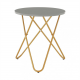 Kulatý odkládací stolek RONDEL, šedá/zlatý nátěr