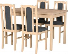 MILENIUM 4- jídelní set stůl+4 židle (Max 3+Boss7) dub sonoma/látka č.11 tmavě šedá - kolekce "DRE" (DM) (K150)