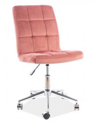 Kancelářská židle Q-020, VELVET starorůžová