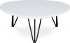 Oválný konferenční stolek AF-3013 WT,bilý mat/černý kov 