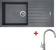 Dřez s odkapem Sinks PERFECTO 1000 Titanium+baterie VITALIA - PE10072VICL