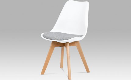 Plastová jídelní židle CT-722 WT2, bílá/masiv 