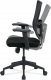 Kancelářská židle KA-M02 BK, černá látka+síťovina, houpací mech., plastový kříž