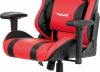 Kancelářská židle KA-V609 RED, červená+černá ekokůže, houpací mech., plastový kříž