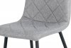 Jídelní židle, potah stříbrná látka, kovové nohy - černý lak DCL-387 SIL2
