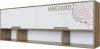Závěsná skříňka HARVARD dub hickory/bílá/potisk