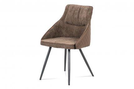 Designová jídelní židle DCH-202 LAN2, lanýžová látka, ekokůže/kov