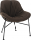 Designová jídelní židle KALIFA, látka s efektem broušené kůže, hnědá/černý kov