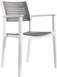 Stohovatelná židle, bílá/šedá, HERTA