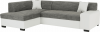 Rohová sedací souprava MINERVA, rozkládací s úložným prostorem, levá, bílá/šedý melír
