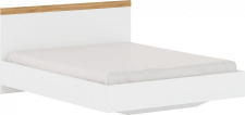 Manželská postel, 160x200, bílá/dub wotan, VILGO