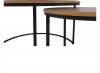 Kulatý konferenční stolek IKLIN, set 2 kusů, dub/černý