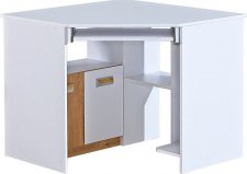 Rohový psací stůl LIMO L11 bílá/dub nash