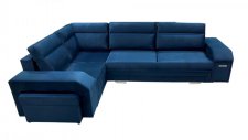 Rohová sedací souprava ALVIN rozkládací s úložným prostorem, levá, tmavě modrá Monolith 77