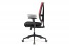 Kancelářská židle, červená síťovina+černá látka, synchronní mech, plast kříž KA-M01 RED