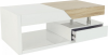 Konferenční stolek MELIDA se zásuvkou, bílý lesk/dub sonoma