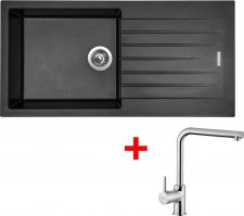 Dřez s odkapem Sinks PERFECTO 1000 Metalblack+baterie ELKA - PE10074ELCL