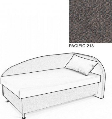 Čalouněná postel AVA NAVI, s úložným prostorem, 120x200, pravá, PACIFIC 213