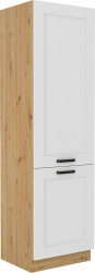 Skříňka na vestavnou chladničku, bílá/dub artisan, LULA 60 LO-210 2F