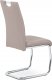 Pohupovací jídelní židle HC-481 LAN, béžová ekokůže, bílé prošití/chrom