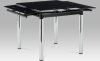 Jídelní stůl rozkládací 80+48x80 cm, černé sklo / chrom AT-1880 BK