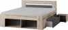 Postel ROMA 160x200 s nočními stolky a úložným prostorem, šedá/dub wellington