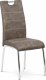 Jídelní židle HC-486 BR3, hnědá látka COWBOY v dekoru vintage kůže, bílé prošití/kov