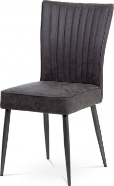 Designová jídelní židle HC-323 GREY3 látka šedá/broušený kov antik