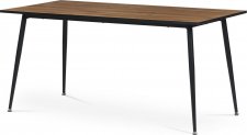 Jídelní stůl, 160x80, deska MDF, dýha divoký dub, kovové nohy,  černý lak AT-686 OAK