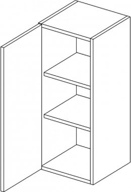 Horní kuchyňská skříňka PALMYRA W30 levá, 1-dveřová, bílá
