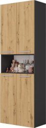Koupelnová skříňka Noeli 3DK1K antracit/dub artisan