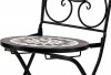 Zahradní židle, kermická mozaika, kovová konstrukce, černý matný lak (typově ke stolu US1006 a lavici US1005) US1007