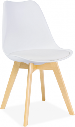 KRIS BUK- jídelní židle eco kůže BÍLÁ/nohy dřevo buk (KRISBUB) (S) (K150-E)