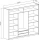 Ložnice SANDINO/VISTA bílá (postel 160, skříň, komoda, 2 noční stolky)