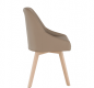 Designová jídelní židle TEZA, béžová ekokůže/buk