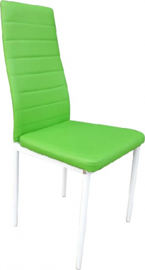 Jídelní židle COLETA NOVA zelená ekokůže/bílý kov