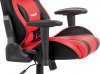 Kancelářská židle KA-V609 RED, červená+černá ekokůže, houpací mech., plastový kříž