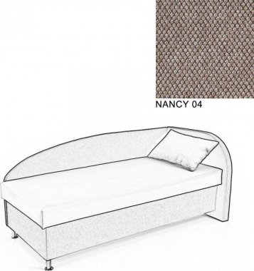 Čalouněná postel AVA NAVI, s úložným prostorem, 90x200, pravá, NANCY 04
