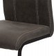Pohupovací jídelní židle DCL-413 GREY3, šedá látka v dekoru vintage kůže, bílé prošití/černý kov