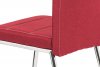 Jídelní židle HC-486 RED2, červená látka, bílé prošití, kov chrom