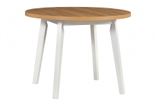 OSTENA 3 (OSLO 3) jídelní stůl kulatý 100cm - lamino Dub grandson/ nohy+sokl Bílá- kolekce "DRE" (K150-E)