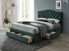 Čalouněná postel KESADA 180x200, s úložným prostorem, smaragdová Velvet