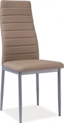 H-261 BIS alu - jídelní židle tmavě béžová ekokůže/ nohy aluminium (H261BISSCB) (S) (K150-E)